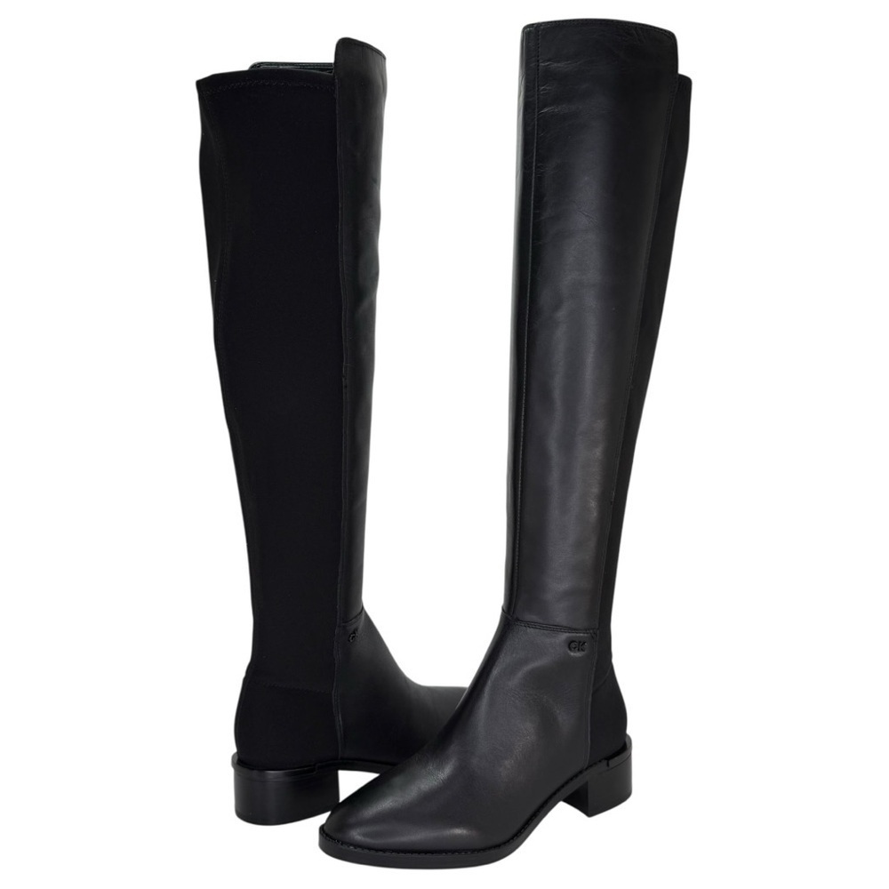 Calvin Klein Deedee Black Leather OTK Womens Boots Size 6.5M